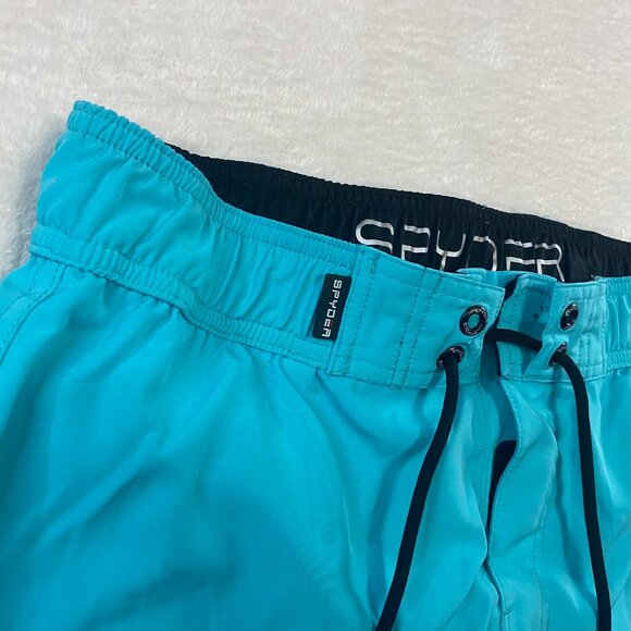 Spyder Mens Swim Trunks Shorts Size M Blue Surf Sand Swimwear Lined Stretch - Picture 3 of 11